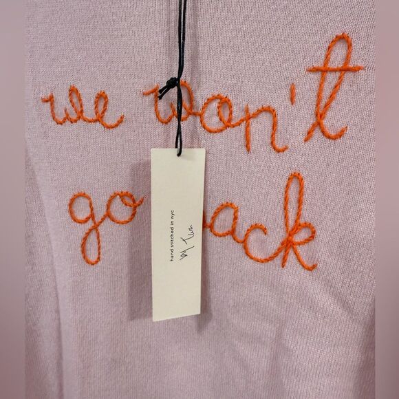 Lingua Franca “We Won’t Go Back” Pink Cashmere Sweater XS NWT - Picture 6 of 9